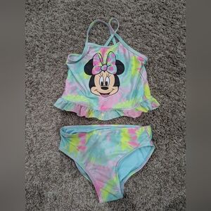 4t Disney Minnie mouse swimsuit neon tie dye 2 piece jumping beans